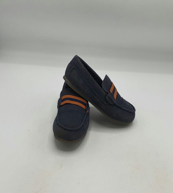 Mocasini copii 27 material textil , bleumarin maro - imagine 1