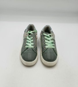 Adidasi copii Linshi 28 imitatie de piele , gri verde - imagine 2