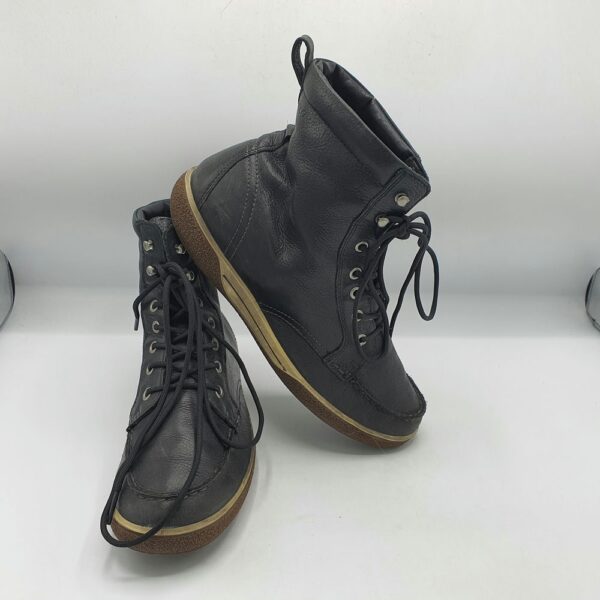 Ghete barbati  Ecco 42 piele , negru - imagine 1