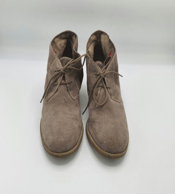 Botine  dama Tamaris 41 piele intoarsa , maro - imagine 2