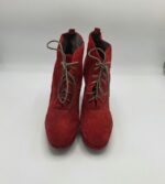 Botine dama  Carma 39 piele intoarsa , rosu - imagine 2