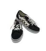Tenisi dama Vans 38, piele intoarsa, material textil, negru alb