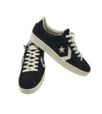 Tenisi barbati Converse 46, piele intoarsa, negru alb