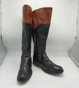 Cizme dama  JJFW 40 material textil , piele ,maro negru