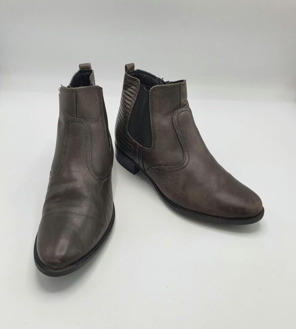 Botine dama Bonciolini 36 material textil , piele, gri - imagine 1