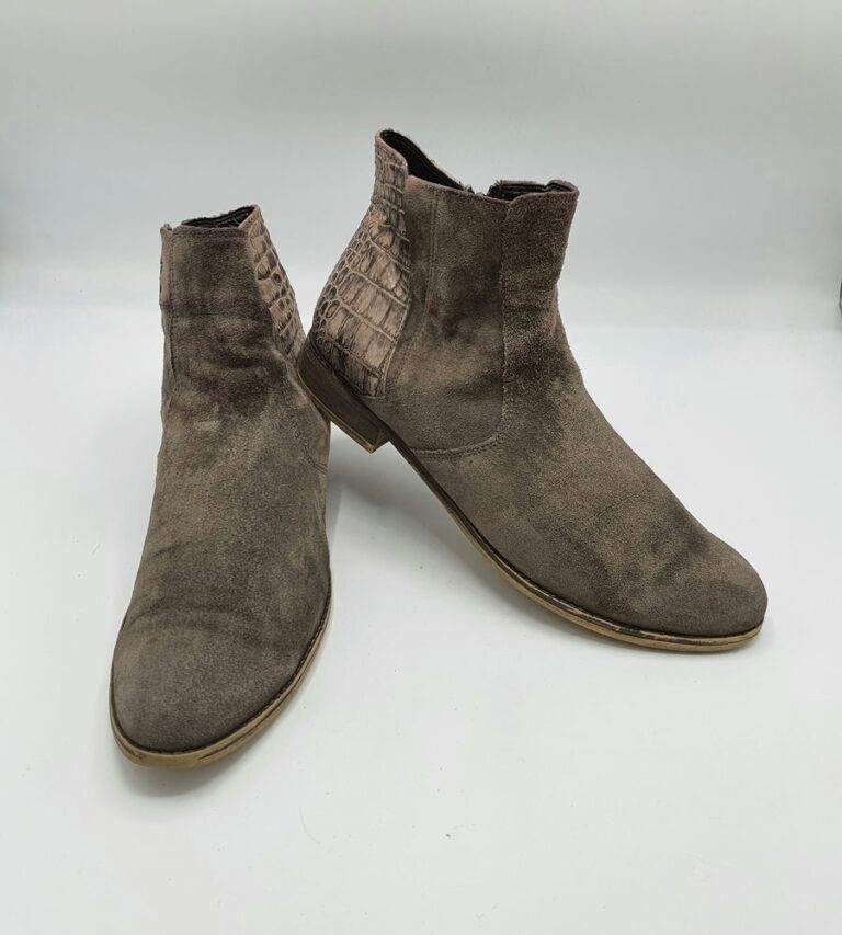 Botine dama Gabor 42 piele, piele intoarsa , maro - imagine 1
