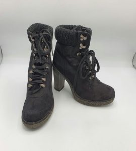 Botine dama 39 material textil , negru