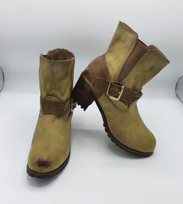 Botine dama Mode Queen 40 imitatie de piele , maro - imagine 1