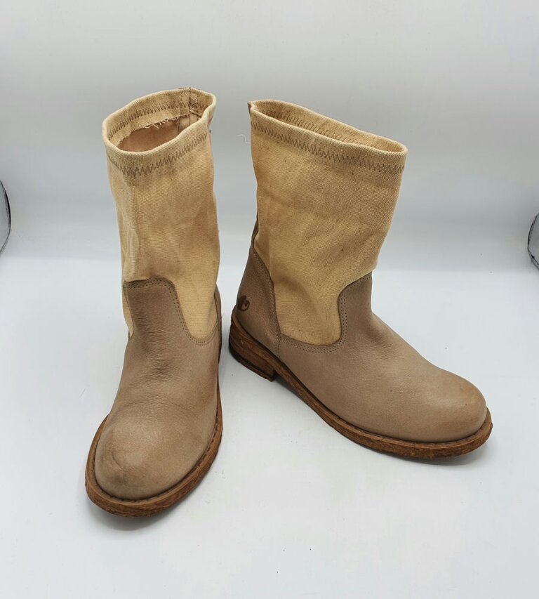Cizme dama Felmini 38 material textil , piele , bej galben - imagine 1