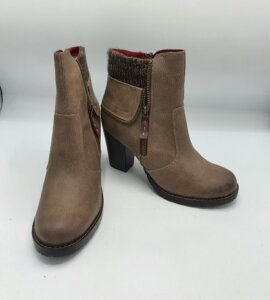 Botine dama 41 imitatie de piele, maro (imblanite)