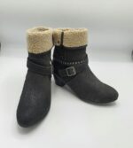 Botine  dama S 'Oliver 38 imitatie de piele , material textil , negru