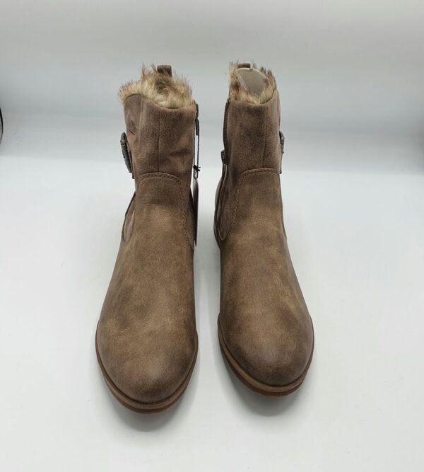 Botine dama s'Oliver 41 imitatie de piele , material textil , maro - imagine 2