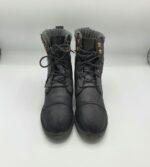 Ghete  dama 40 imitatie de piele , negru gri - imagine 2