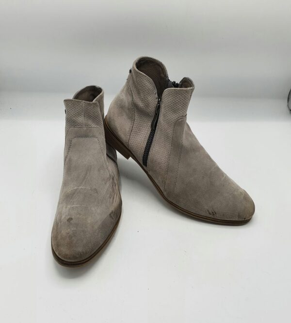 Botine  dama Anna Field 38 piele intoarsa , gri - imagine 1
