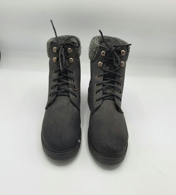 Ghete  dama 39 imitatie de piele , negru - imagine 2