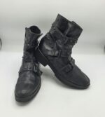 Ghete dama Tamaris 40 imitatie de piele , negru