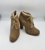 Botine  dama 40 material textil , maro (imblanite)