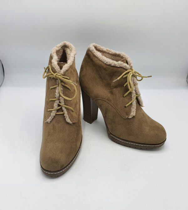 Botine  dama 40 material textil , maro (imblanite) - imagine 1