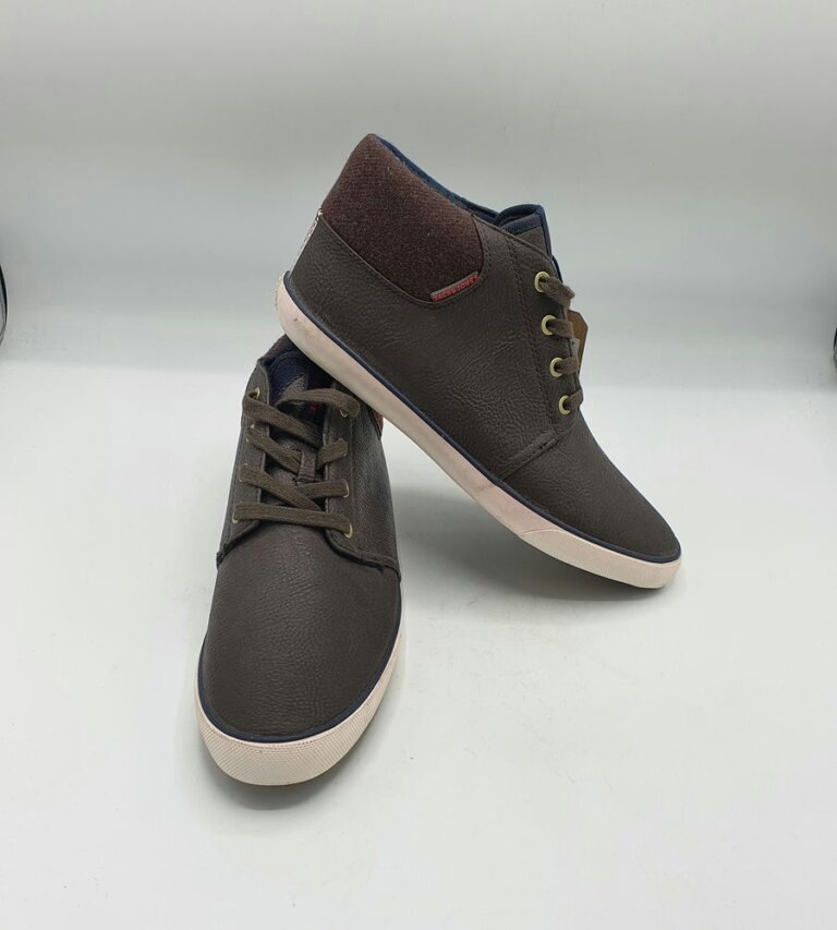 Ghete barbati Jack & Jones 40 imitatie de piele ,  maro negru - imagine 1