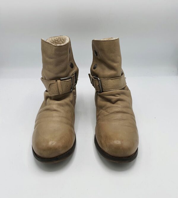 Ghete  dama Bama 40 piele, crem (imblanite) - imagine 2