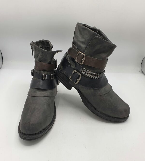 Ghete  dama Spicy 40 imitatie de piele , gri - imagine 1