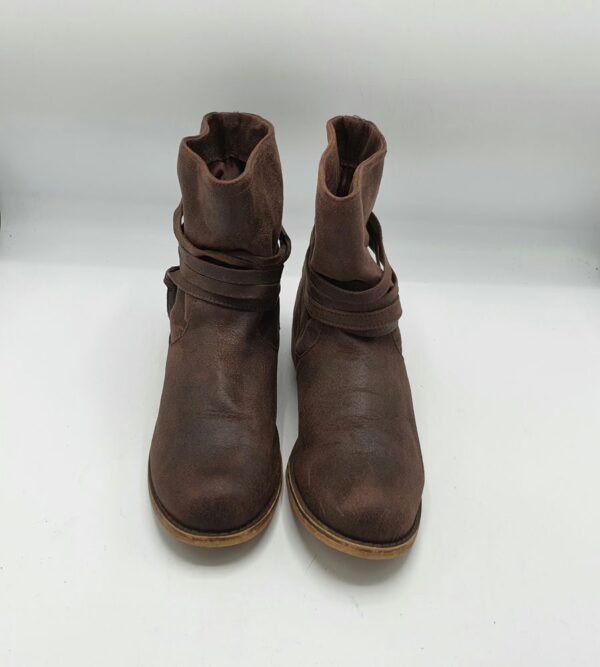 Botine dama F&F 39 imitatie de piele , maro - imagine 2