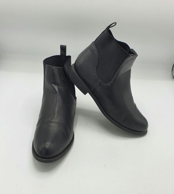 Botine dama 37 imitatie de piele , material textil , negru - imagine 1