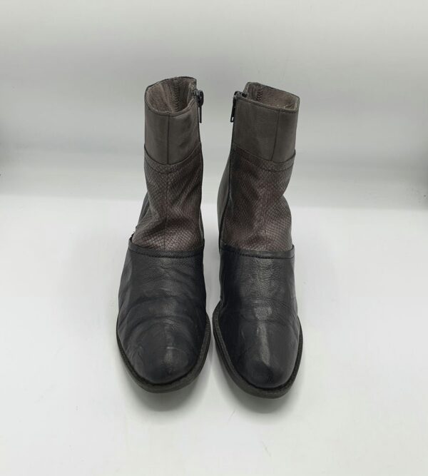 Botine dama  Rieker 40 imitatie de piele , maro negru - imagine 2