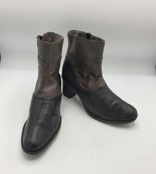 Botine dama  Rieker 40 imitatie de piele , maro negru - imagine 1