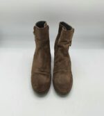 Botine dama 38 piele intoarsa , maro - imagine 2