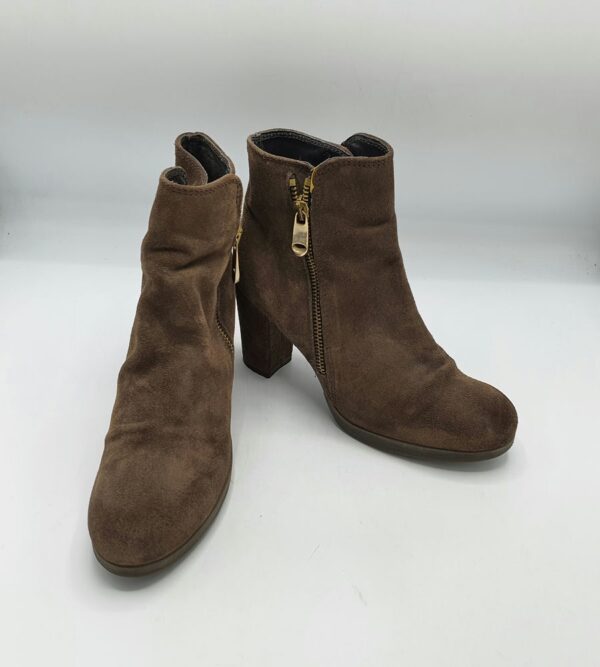 Botine dama 38 piele intoarsa , maro - imagine 1