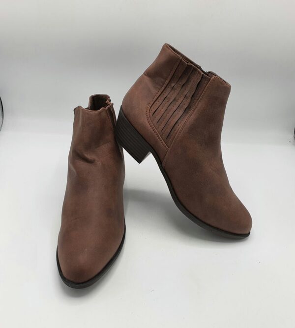 Botine  dama Papaya 41 imitatie de piele  , maro - imagine 1