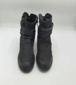 Botine dama Tamaris 39 piele , material textil , negru - imagine 2