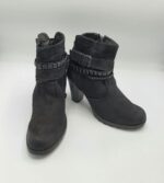 Botine dama Tamaris 39 piele , material textil , negru