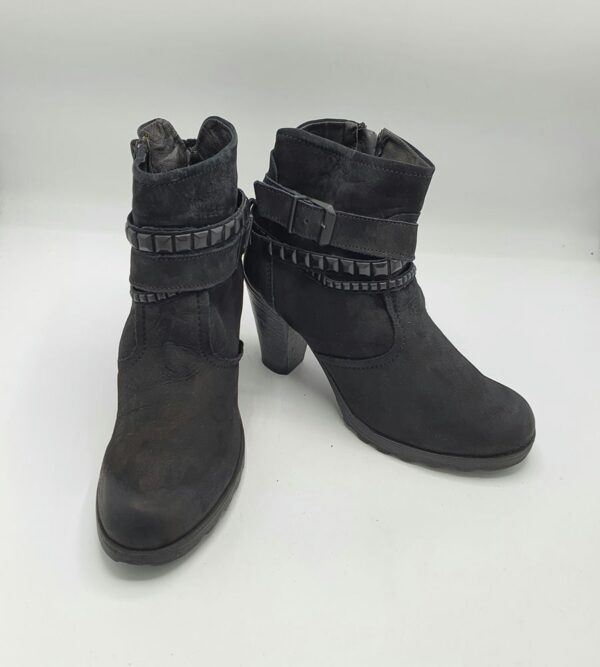 Botine dama Tamaris 39 piele , material textil , negru - imagine 1