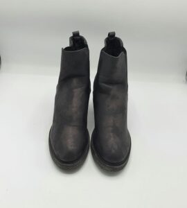 Botine  dama 39 imitatie de piele , material textil  , negru - imagine 2