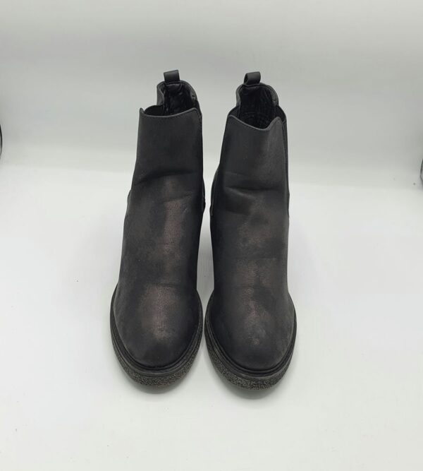 Botine  dama 39 imitatie de piele , material textil  , negru - imagine 2