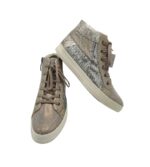 Adidași dama Tamaris 36, material textil, imitatie de piele, gri auriu