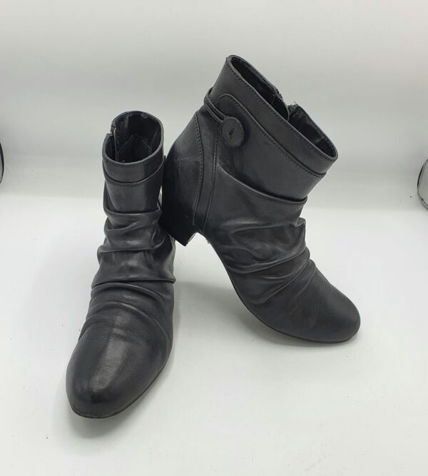 Botine dama  Lotus 39 piele , imitatie de piele , negru - imagine 1