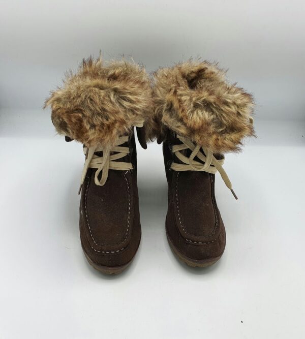Botine dama Amisu 37 material textil , maro - imagine 2