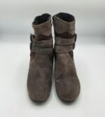Botine dama 38 , piele intoarsa , maro - imagine 2