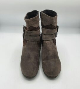 Botine dama 38 , piele intoarsa , maro - imagine 2