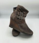 Botine dama 38 , piele intoarsa , maro