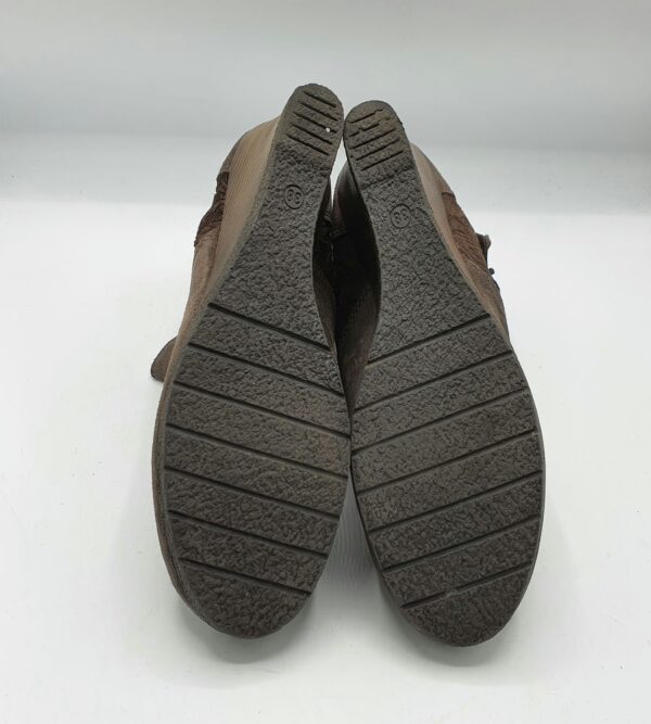 Botine dama 38 , piele intoarsa , maro - imagine 4