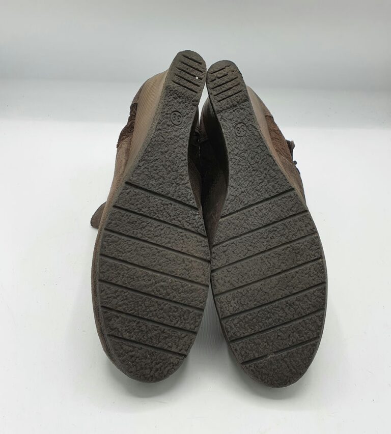 Botine dama 38 , piele intoarsa , maro - imagine 4