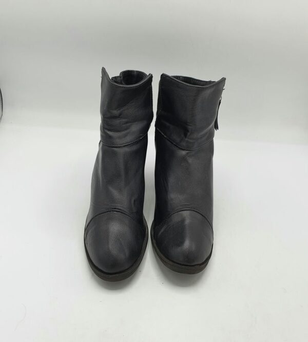 Botine dama Divided 38 imitatie de piele , negru - imagine 2