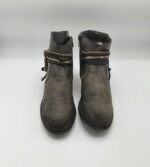 Botine  dama Rieker 39 imitatie de piele , gri - imagine 2