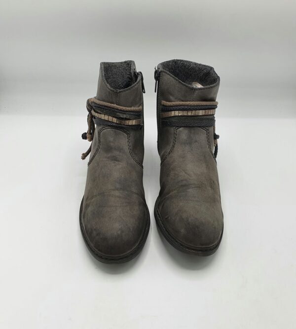 Botine  dama Rieker 39 imitatie de piele , gri - imagine 2