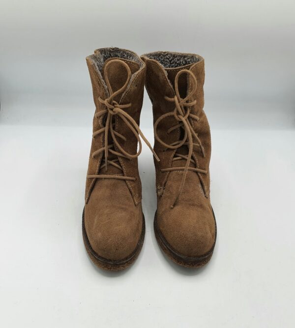 Botine  dama Petizer 39 piele intoarsa  , maro - imagine 2