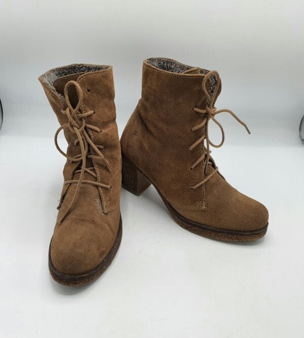Botine  dama Petizer 39 piele intoarsa  , maro - imagine 1